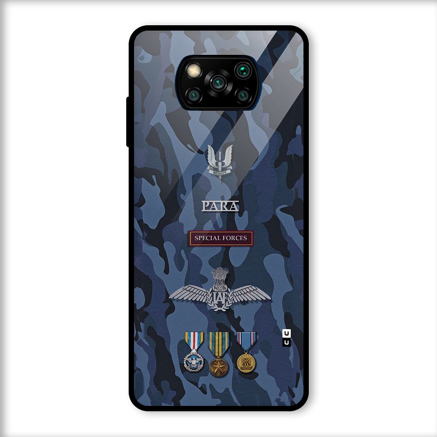 Special Forces Badge Glass Back Case for Poco X3