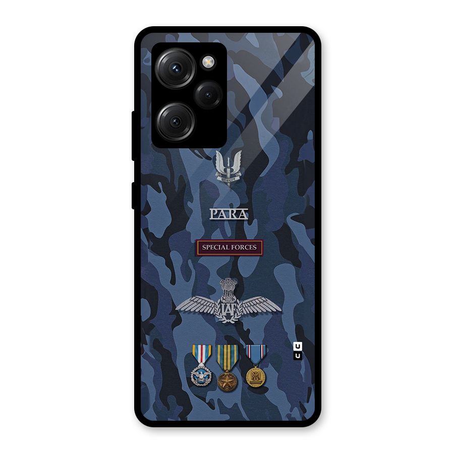 Special Forces Badge Glass Back Case for Poco X5 Pro