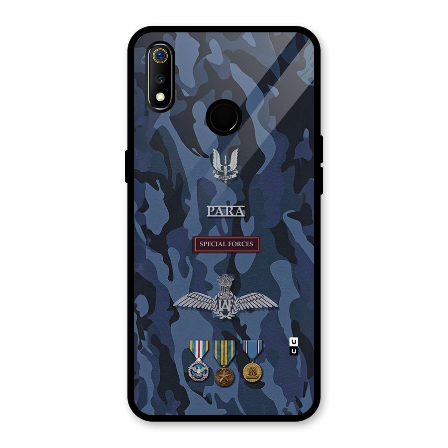 Special Forces Badge Glass Back Case for Realme 3i