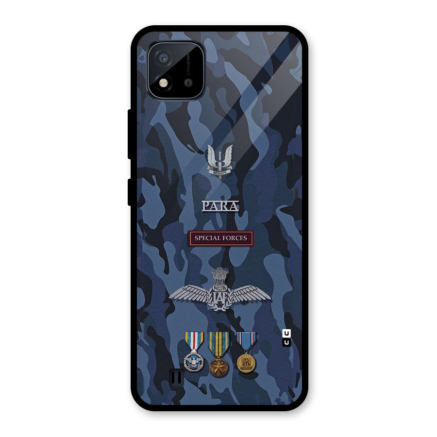 Special Forces Badge Glass Back Case for Realme C11 2021
