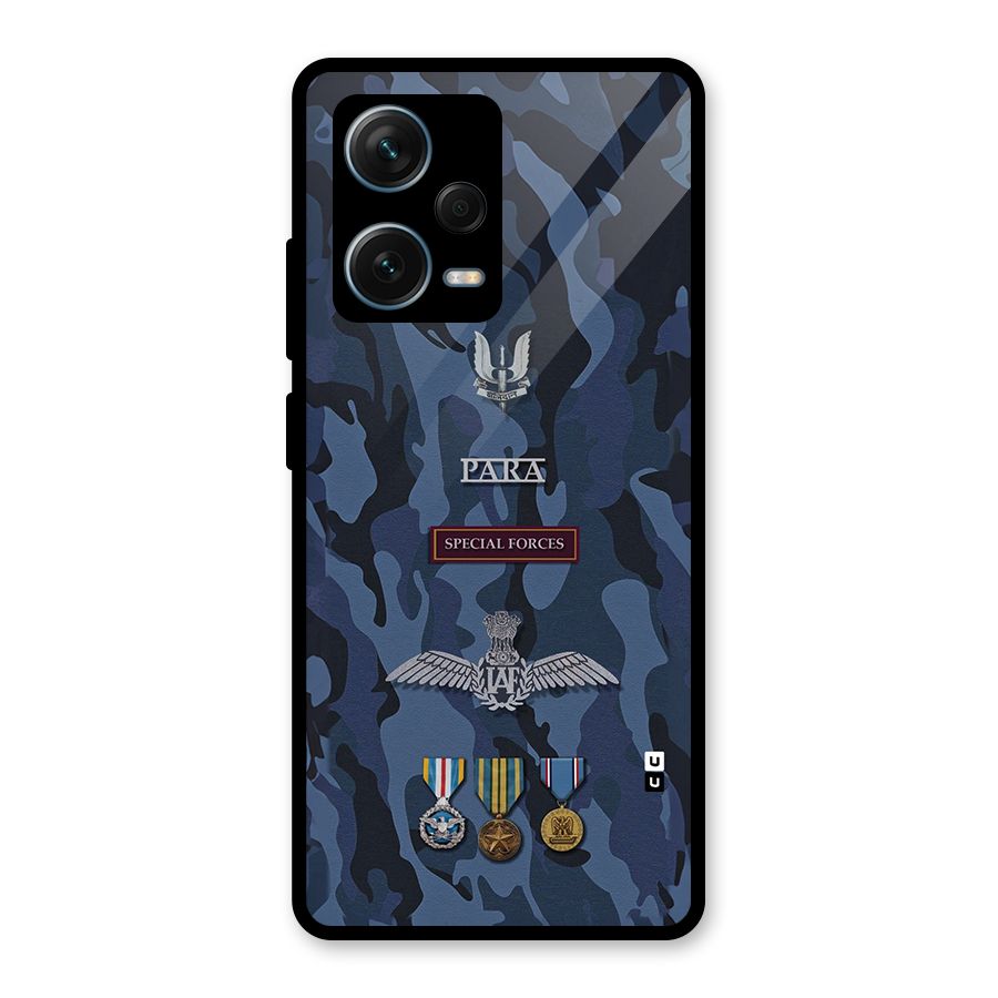 Special Forces Badge Glass Back Case for Redmi Note 12 Pro Plus 5G
