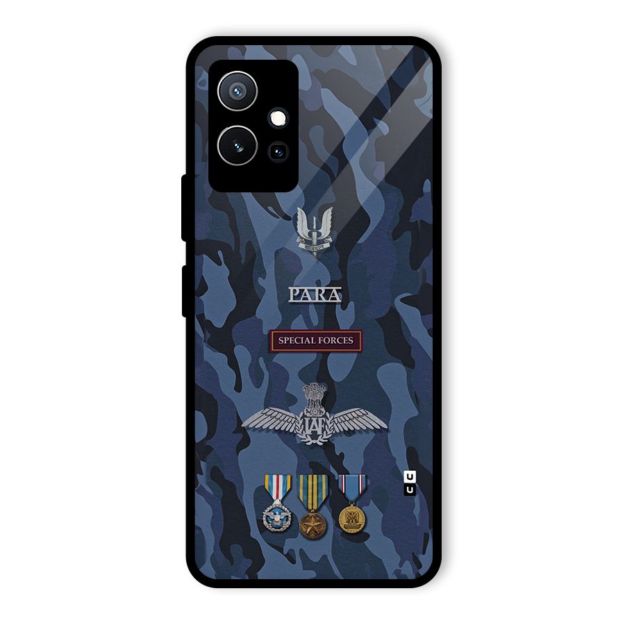 Special Forces Badge Glass Back Case for Vivo T1 5G