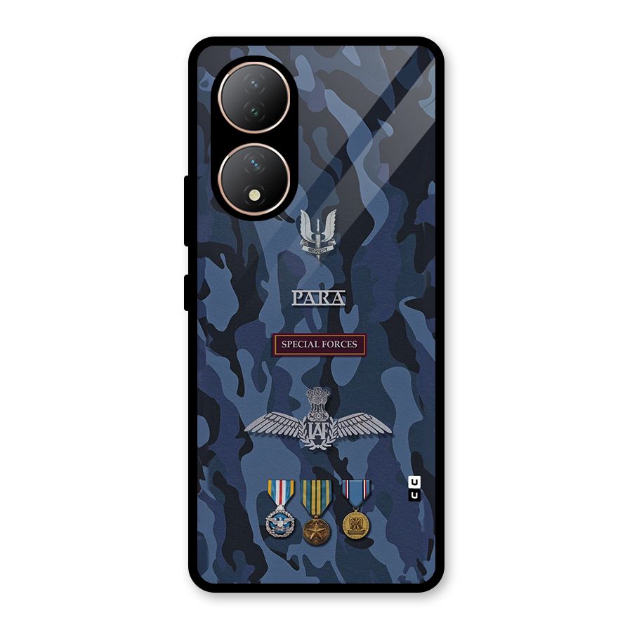 Special Forces Badge Glass Back Case for Vivo T2