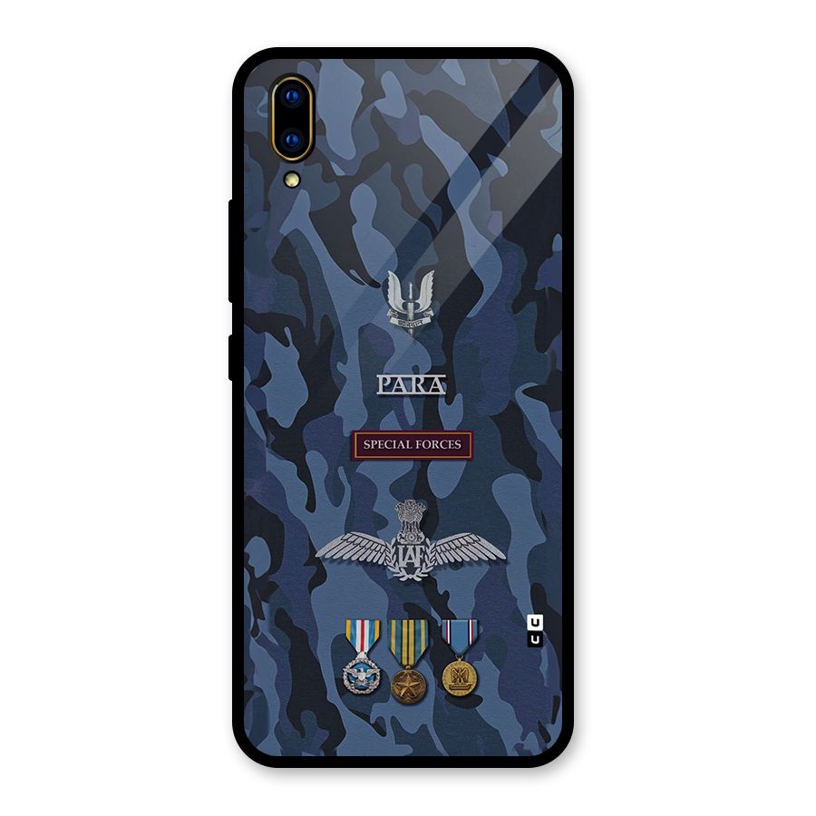 Special Forces Badge Glass Back Case for Vivo V11 Pro