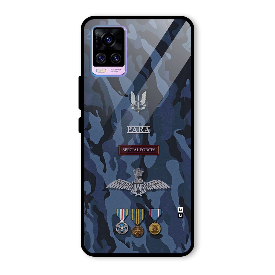 Special Forces Badge Glass Back Case for Vivo V20 Pro