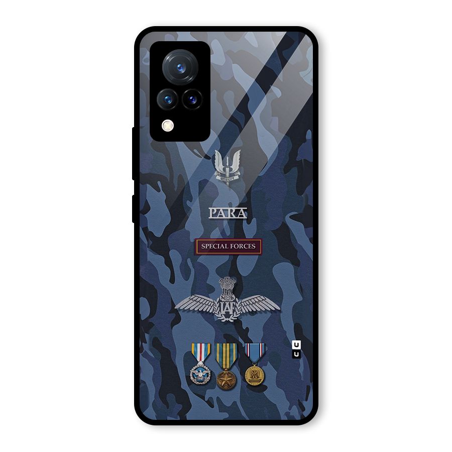 Special Forces Badge Glass Back Case for Vivo V21 5G