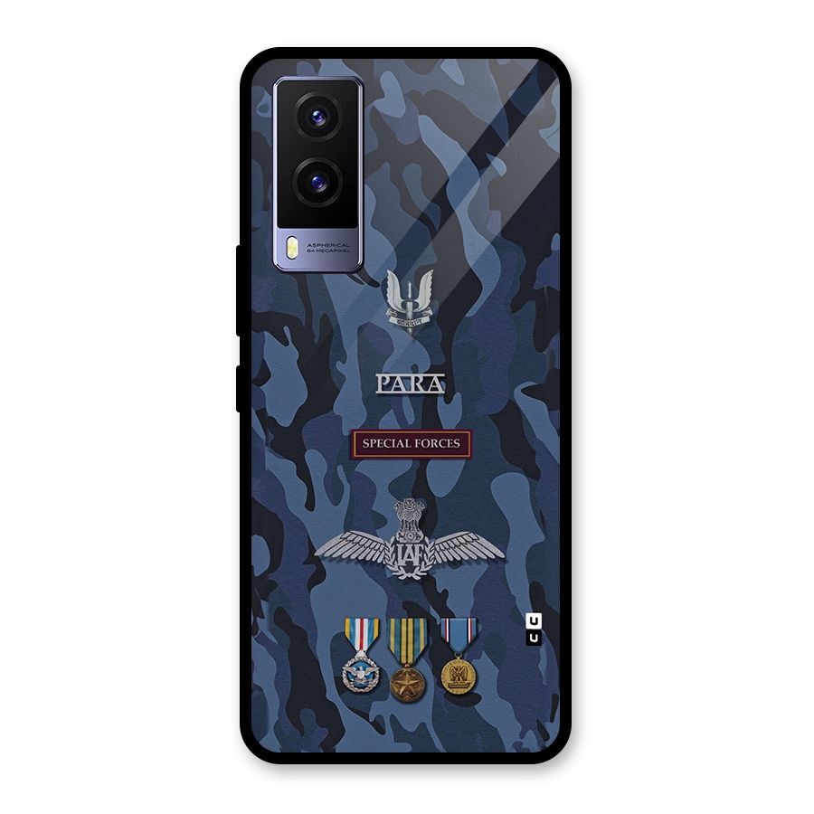 Special Forces Badge Glass Back Case for Vivo V21e 5G