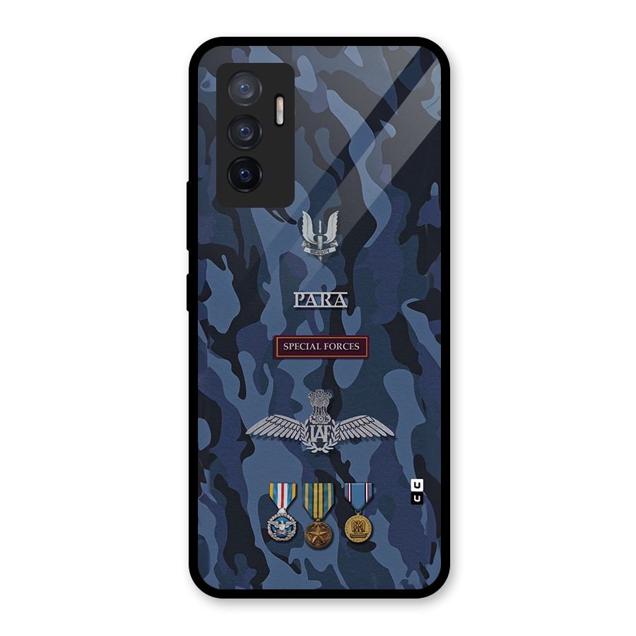 Special Forces Badge Glass Back Case for Vivo V23e