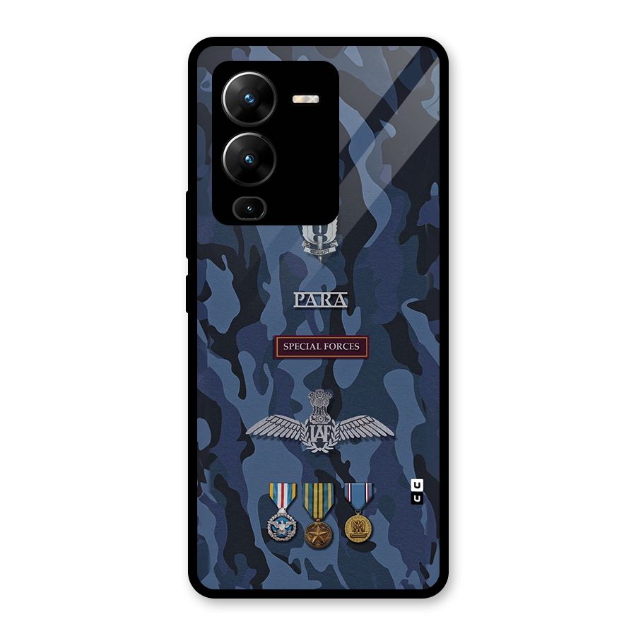 Special Forces Badge Glass Back Case for Vivo V25 Pro