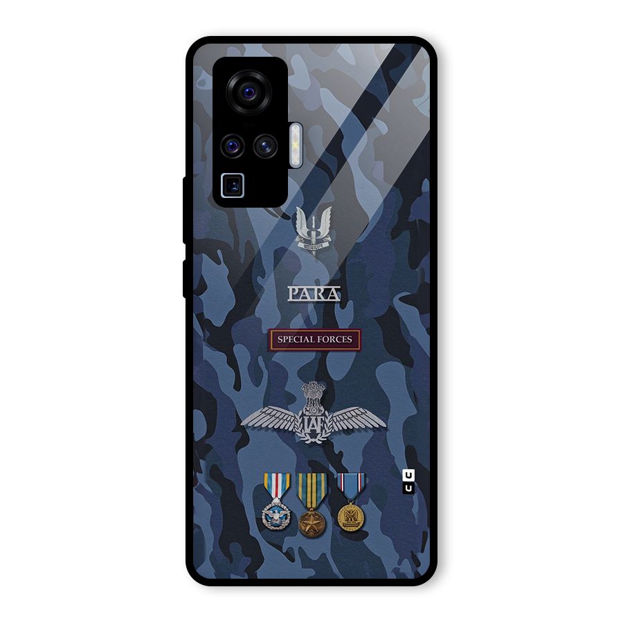 Special Forces Badge Glass Back Case for Vivo X50 Pro