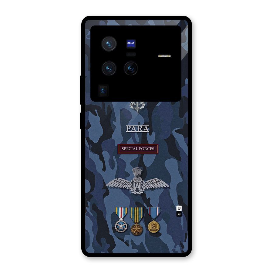Special Forces Badge Glass Back Case for Vivo X80 Pro