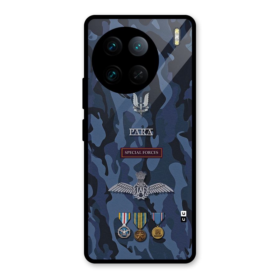 Special Forces Badge Glass Back Case for Vivo X90 Pro