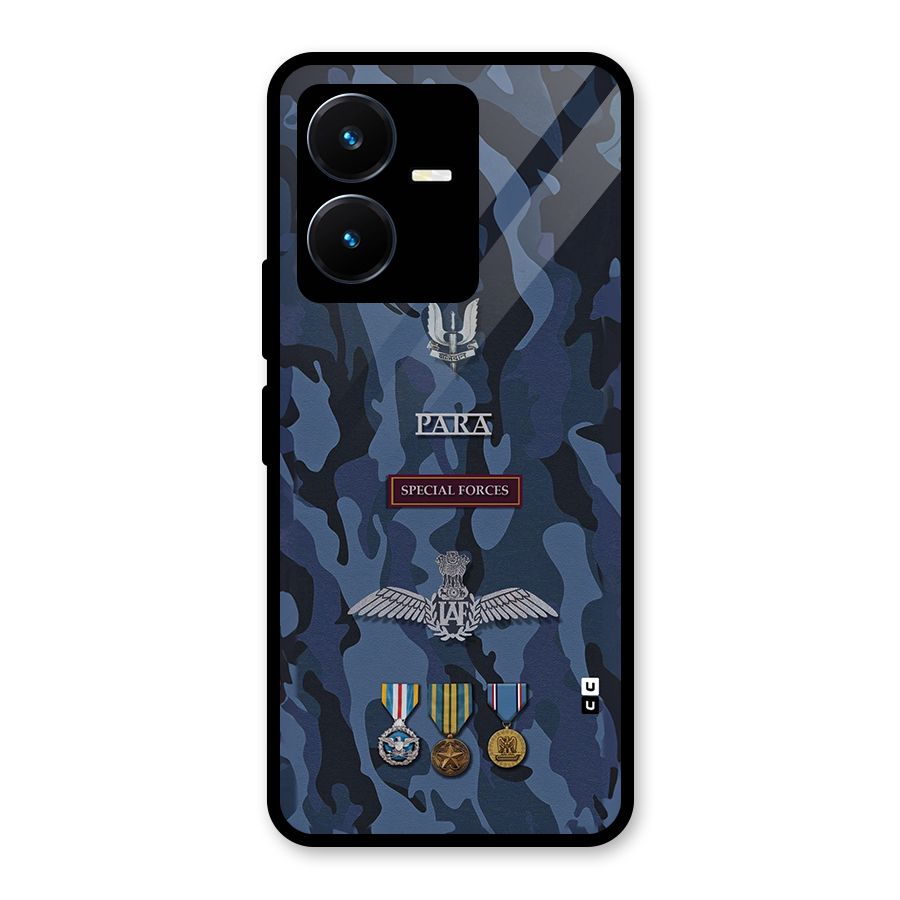 Special Forces Badge Glass Back Case for Vivo Y22