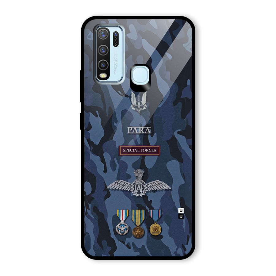 Special Forces Badge Glass Back Case for Vivo Y30