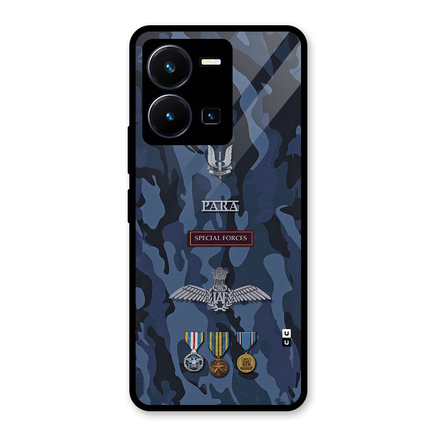 Special Forces Badge Glass Back Case for Vivo Y35