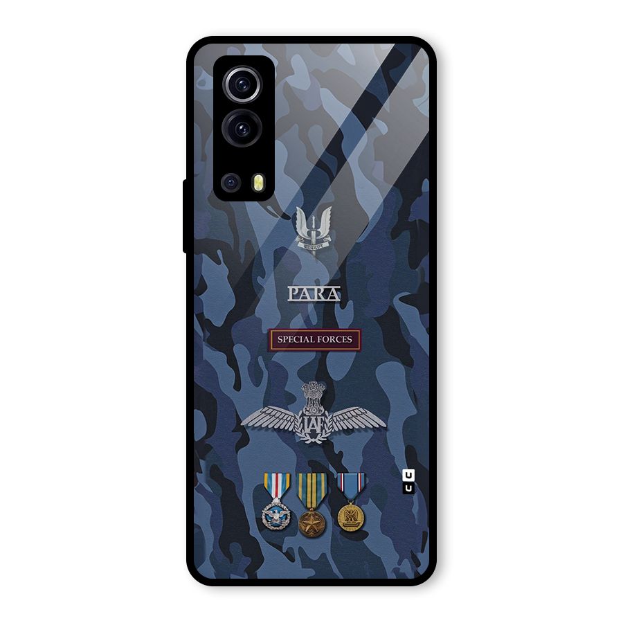 Special Forces Badge Glass Back Case for Vivo iQOO Z3