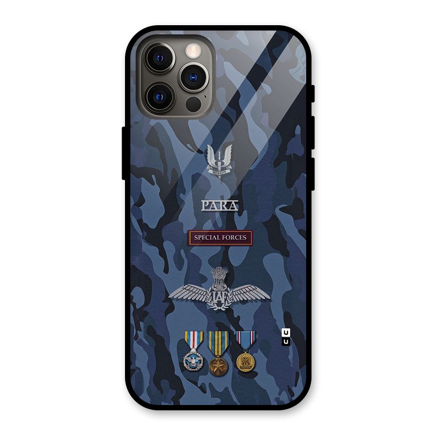 Special Forces Badge Glass Back Case for iPhone 12 Pro