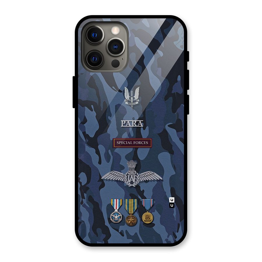 Special Forces Badge Glass Back Case for iPhone 12 Pro Max