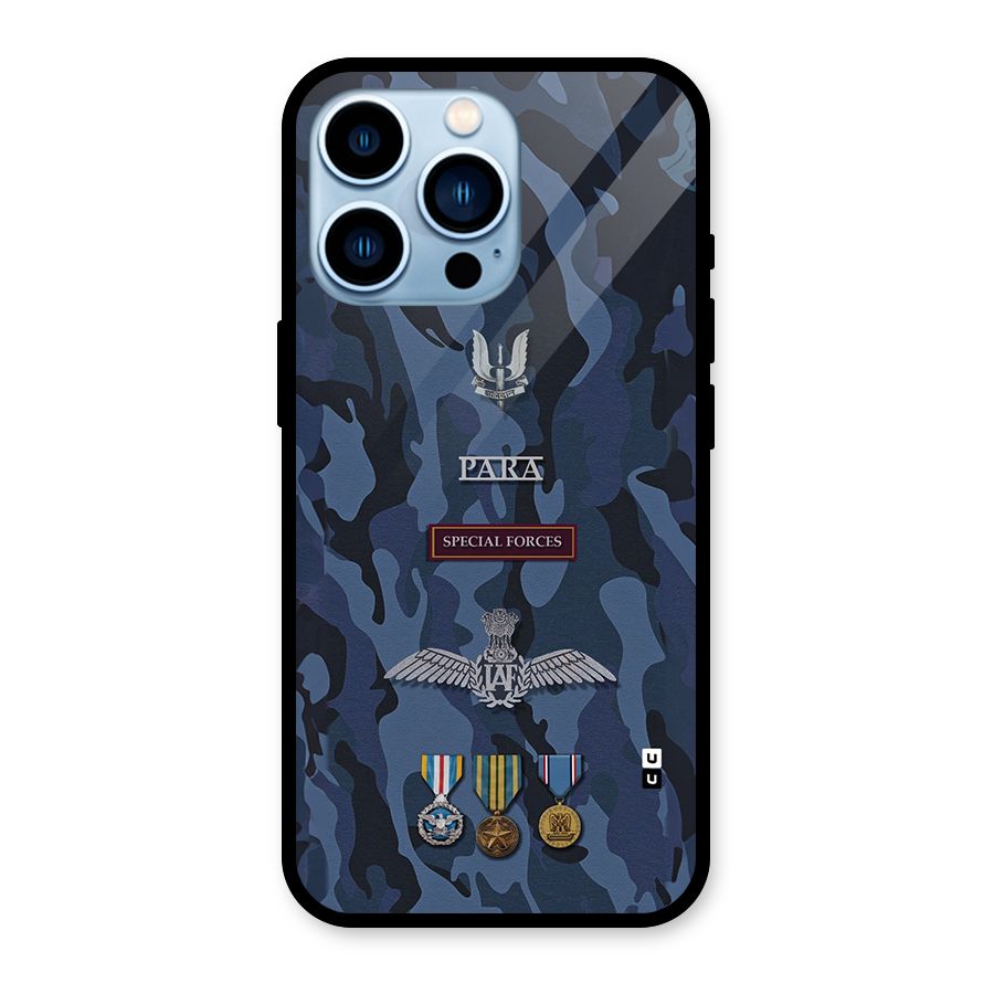Special Forces Badge Glass Back Case for iPhone 13 Pro