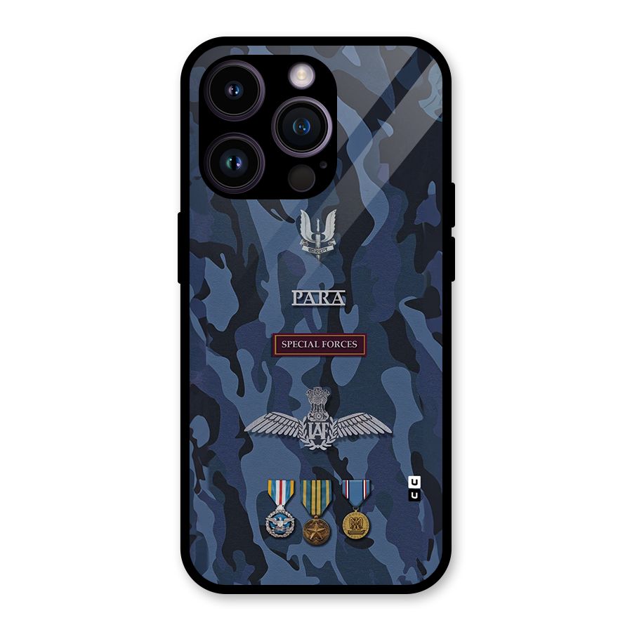 Special Forces Badge Glass Back Case for iPhone 14 Pro