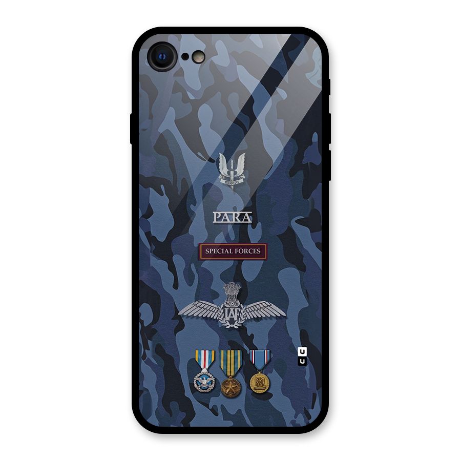 Special Forces Badge Glass Back Case for iPhone SE 2022