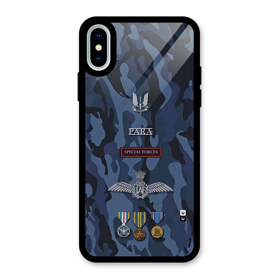 Special Forces Badge Glass Back Case for iPhone XS