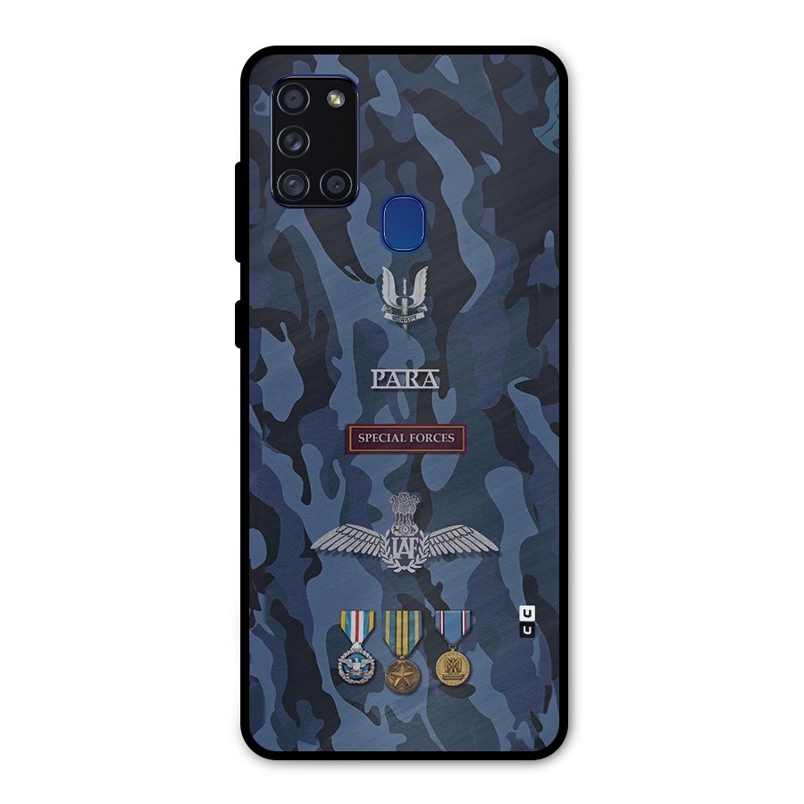 Special Forces Badge Metal Back Case for Galaxy A21s