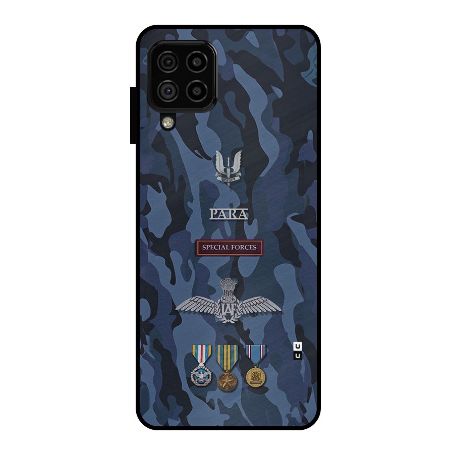 Special Forces Badge Metal Back Case for Galaxy A22 4G
