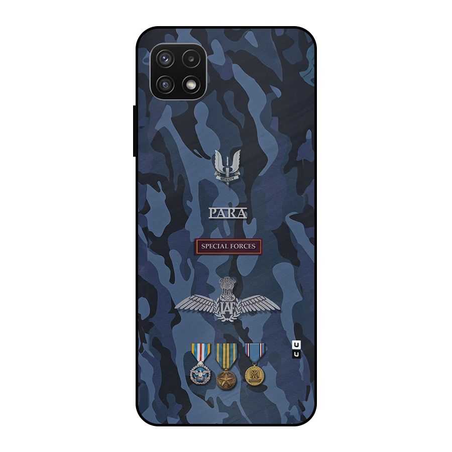 Special Forces Badge Metal Back Case for Galaxy A22 5G