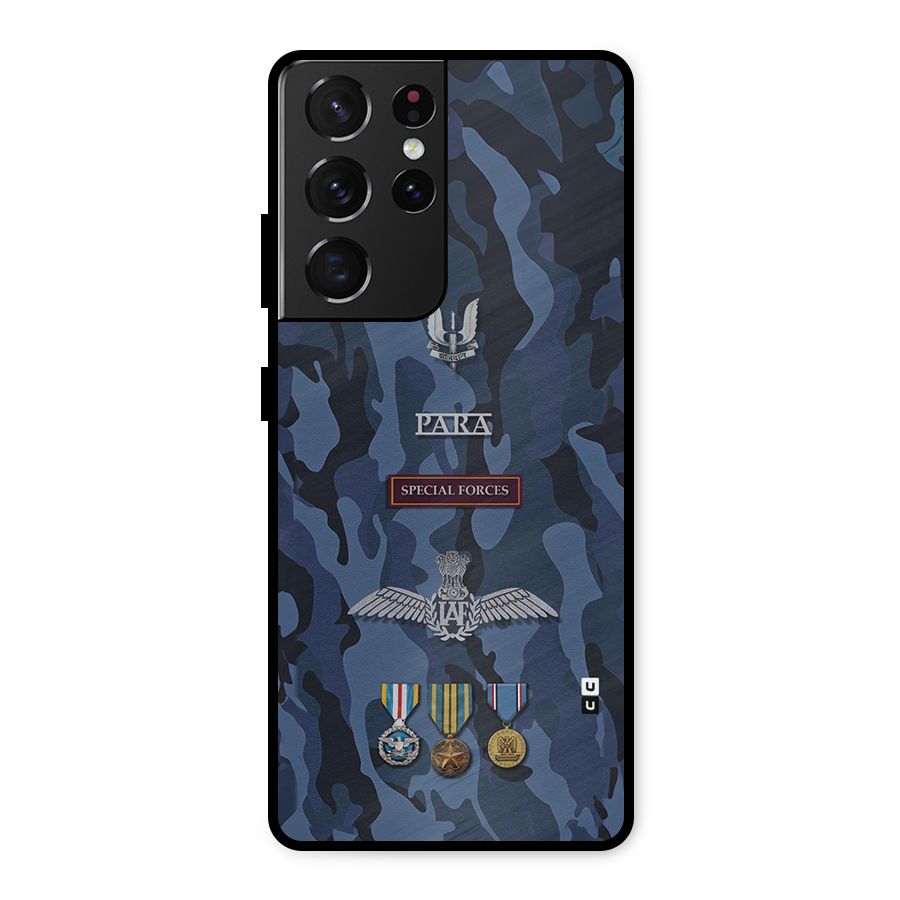 Special Forces Badge Metal Back Case for Galaxy S21 Ultra 5G