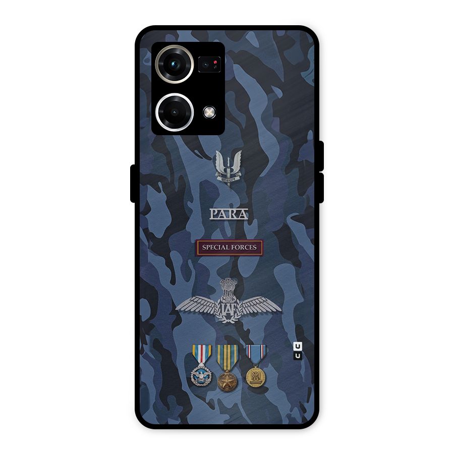 Special Forces Badge Metal Back Case for Oppo F21 Pro 4G