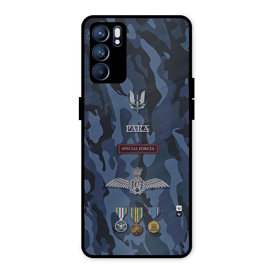 Special Forces Badge Metal Back Case for Oppo Reno6 5G