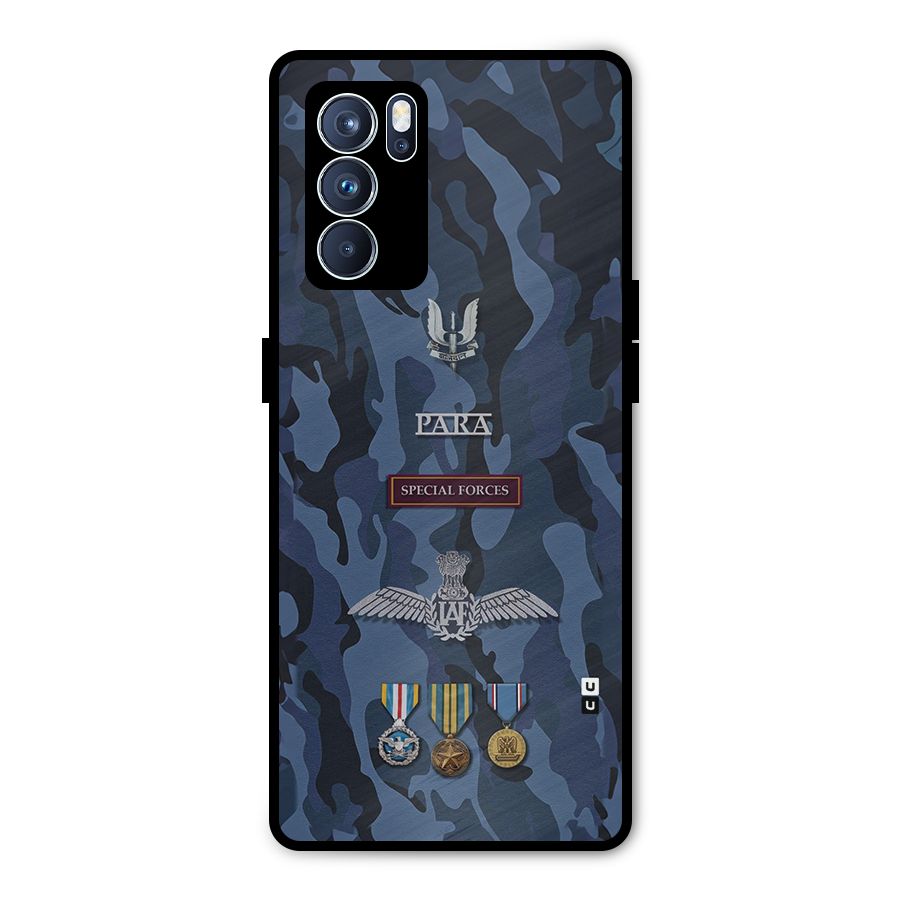 Special Forces Badge Metal Back Case for Oppo Reno6 Pro 5G