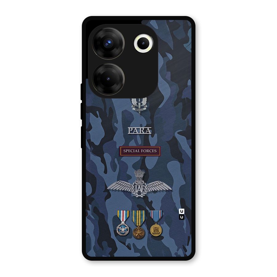 Special Forces Badge Metal Back Case for Tecno Camon 20