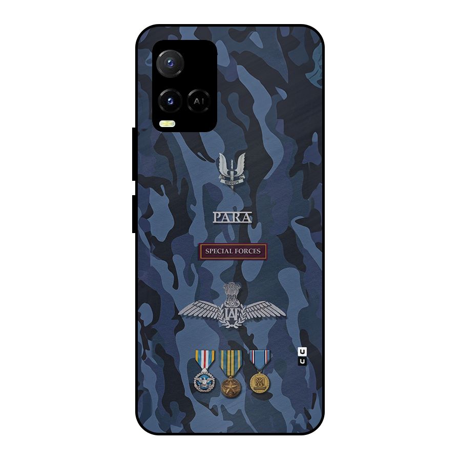 Special Forces Badge Metal Back Case for Vivo Y21G