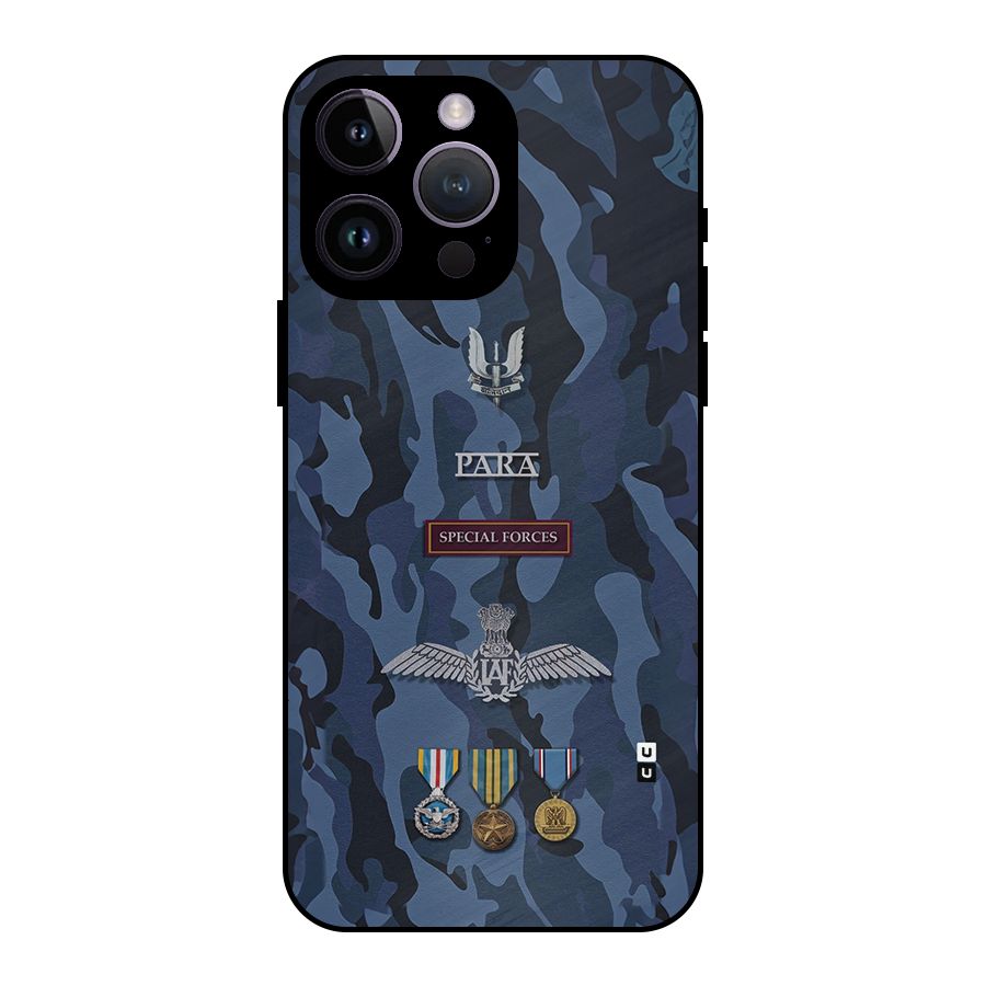 Special Forces Badge Metal Back Case for iPhone 14 Pro Max
