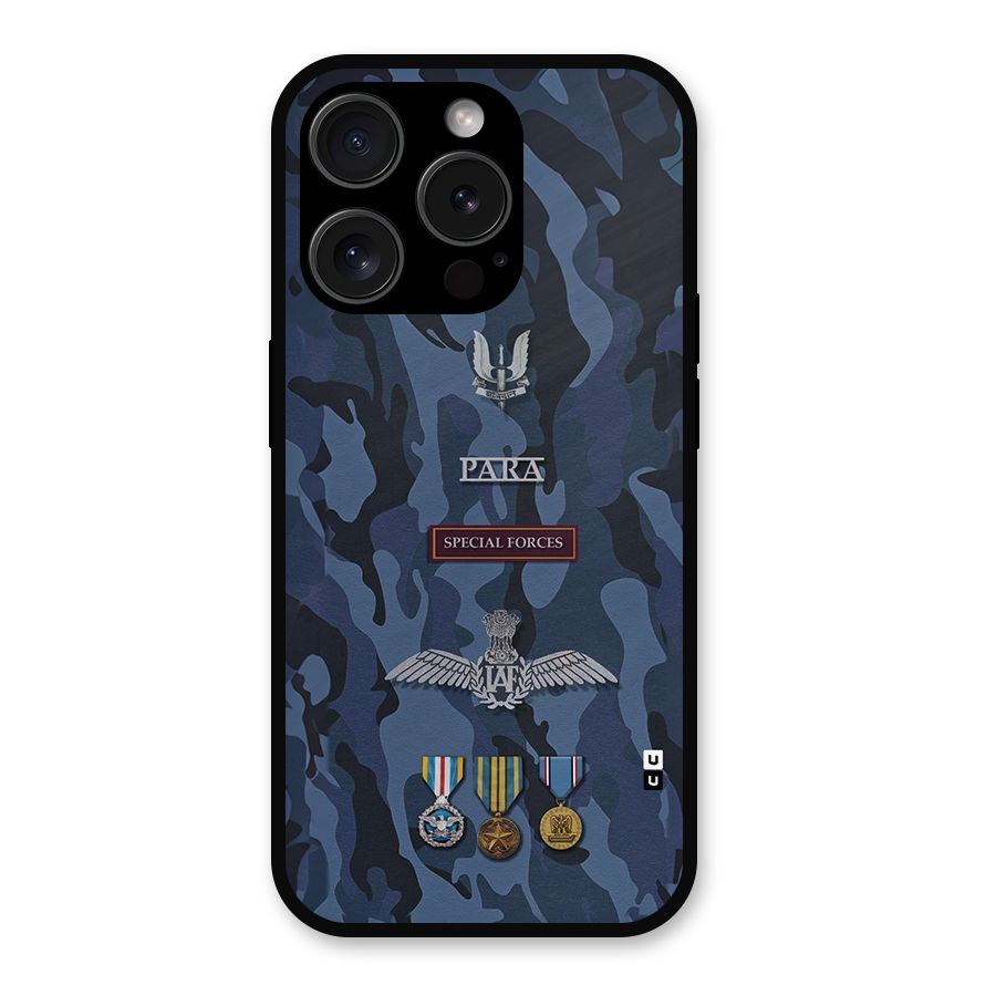 Special Forces Badge Metal Back Case for iPhone 15 Pro