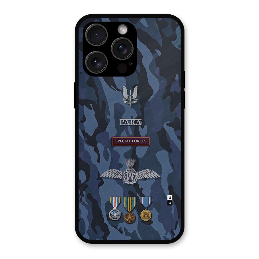 Special Forces Badge Metal Back Case for iPhone 15 Pro Max