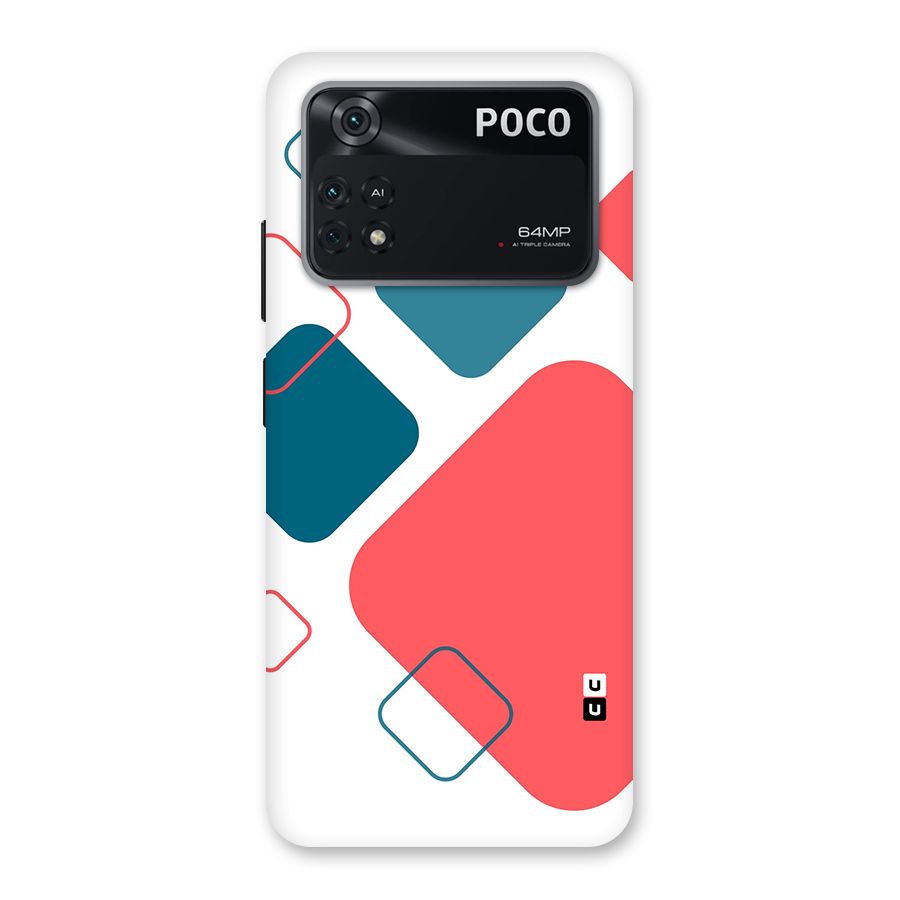 Square Pattern Beautiful Abstract Back Case for Poco M4 Pro 4G