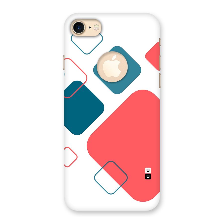 Square Pattern Beautiful Abstract Back Case for iPhone 7 Logo Cut