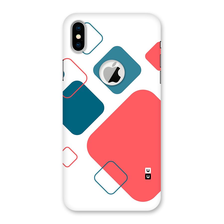 Square Pattern Beautiful Abstract Back Case for iPhone XS Logo Cut