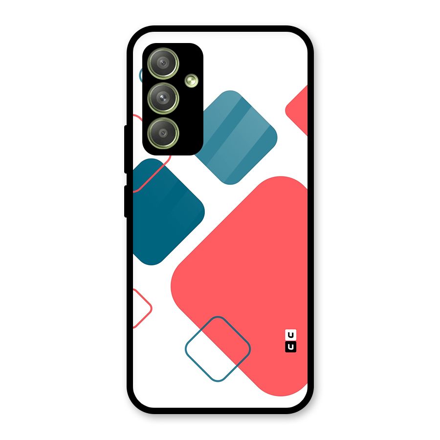 Square Pattern Beautiful Abstract Glass Back Case for Galaxy A54