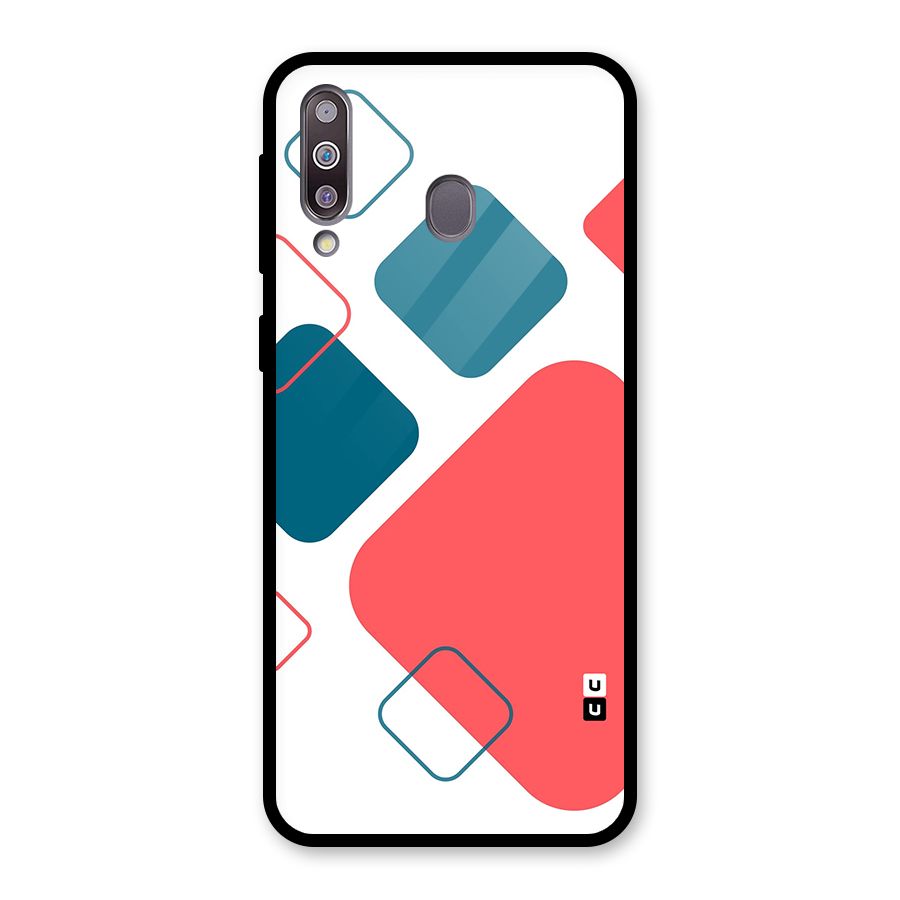Square Pattern Beautiful Abstract Glass Back Case for Galaxy M30