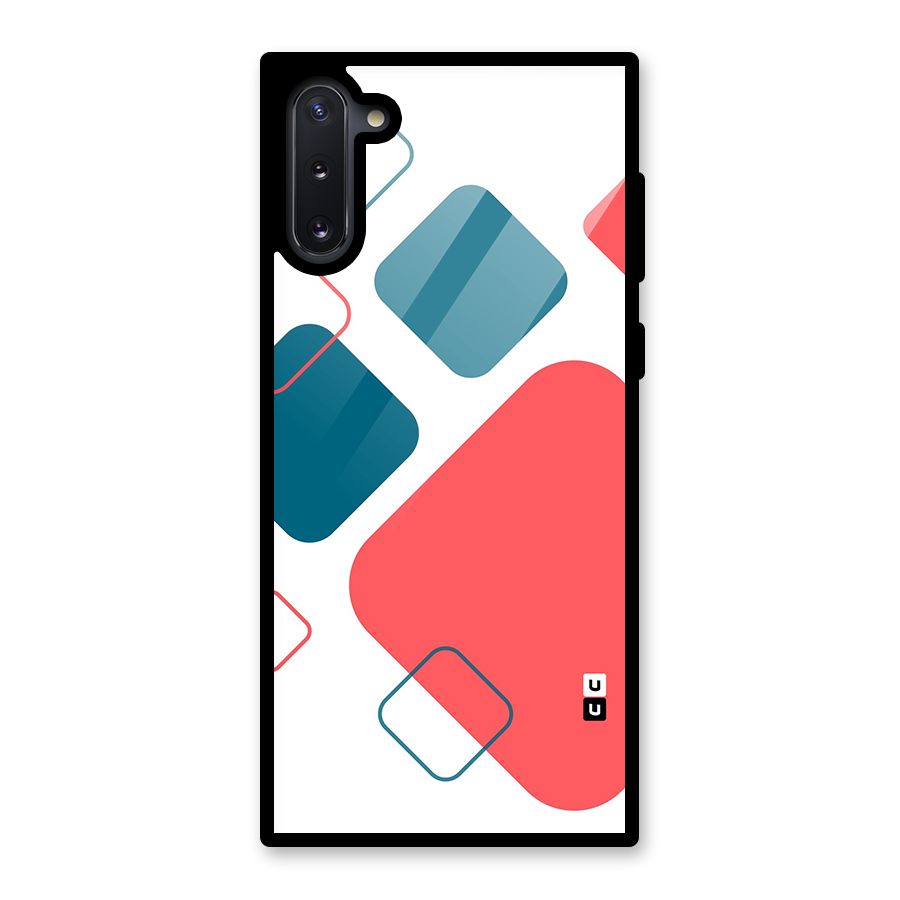 Square Pattern Beautiful Abstract Glass Back Case for Galaxy Note 10
