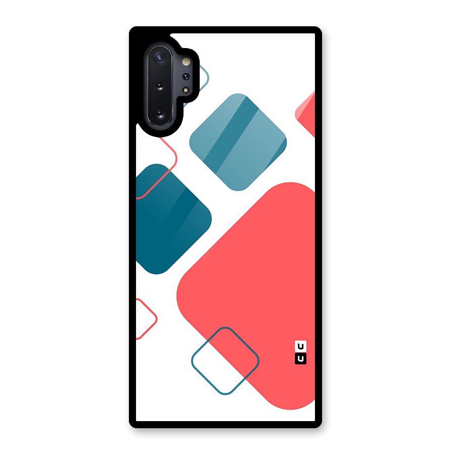 Square Pattern Beautiful Abstract Glass Back Case for Galaxy Note 10 Plus