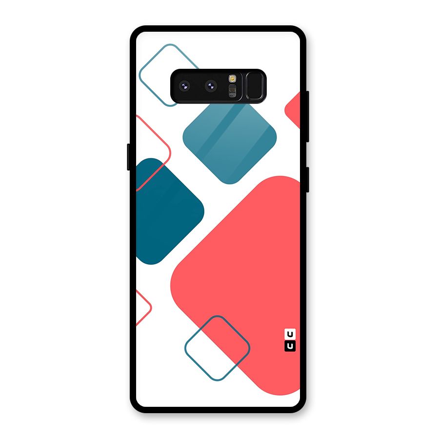Square Pattern Beautiful Abstract Glass Back Case for Galaxy Note 8