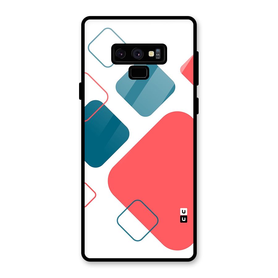 Square Pattern Beautiful Abstract Glass Back Case for Galaxy Note 9