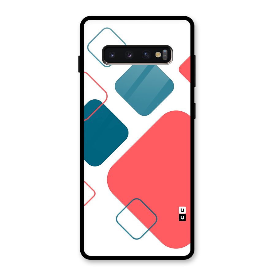 Square Pattern Beautiful Abstract Glass Back Case for Galaxy S10 Plus