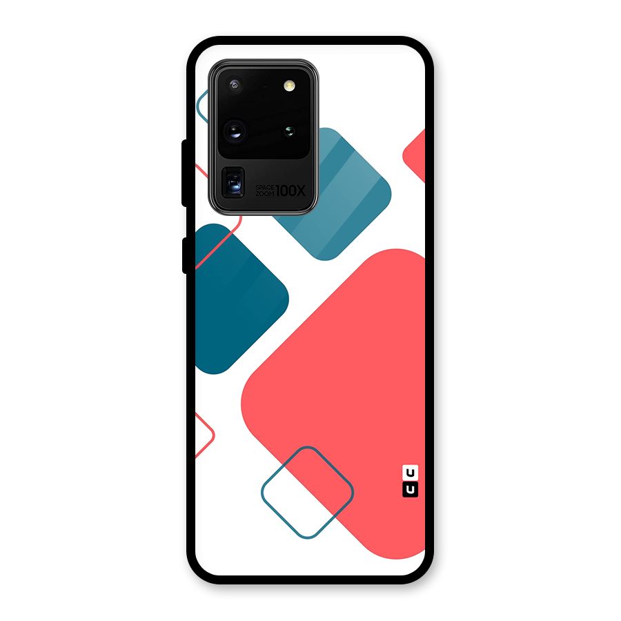 Square Pattern Beautiful Abstract Glass Back Case for Galaxy S20 Ultra