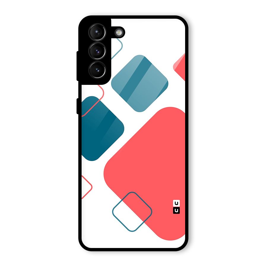 Square Pattern Beautiful Abstract Glass Back Case for Galaxy S21 Plus